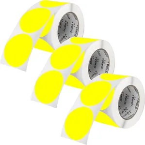 Perco 3-Inch Round Circle Dot Sticker Labels with Easy Peel Perforation - 500 Labels per Roll Strong Adhesion Vibrant Colors for Organizing Crafting & More Made in USA