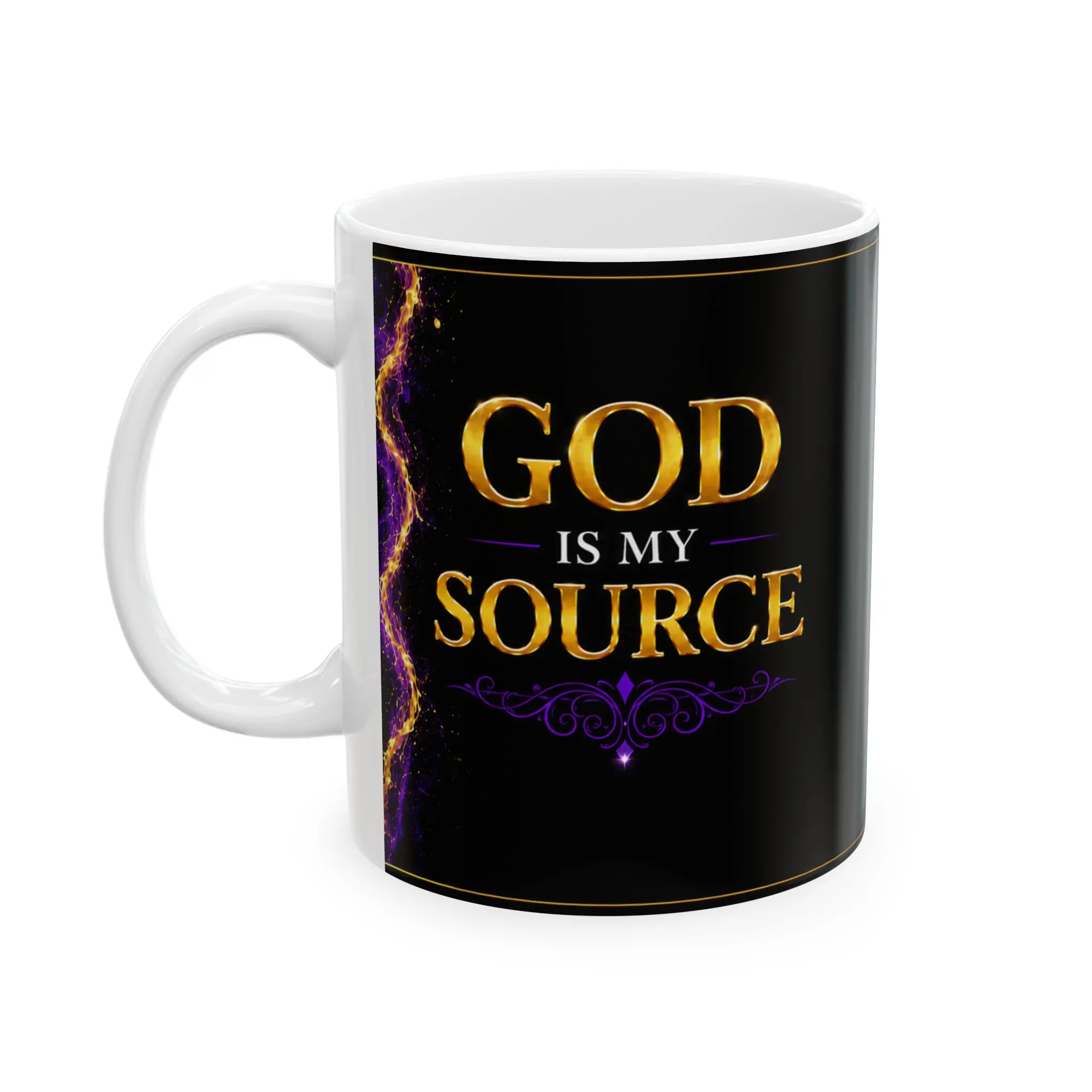 God Is My Source Ceramic Coffee Mug – Philippians 4:19 KJV | Christian Inspirational Gift | 11oz/15oz