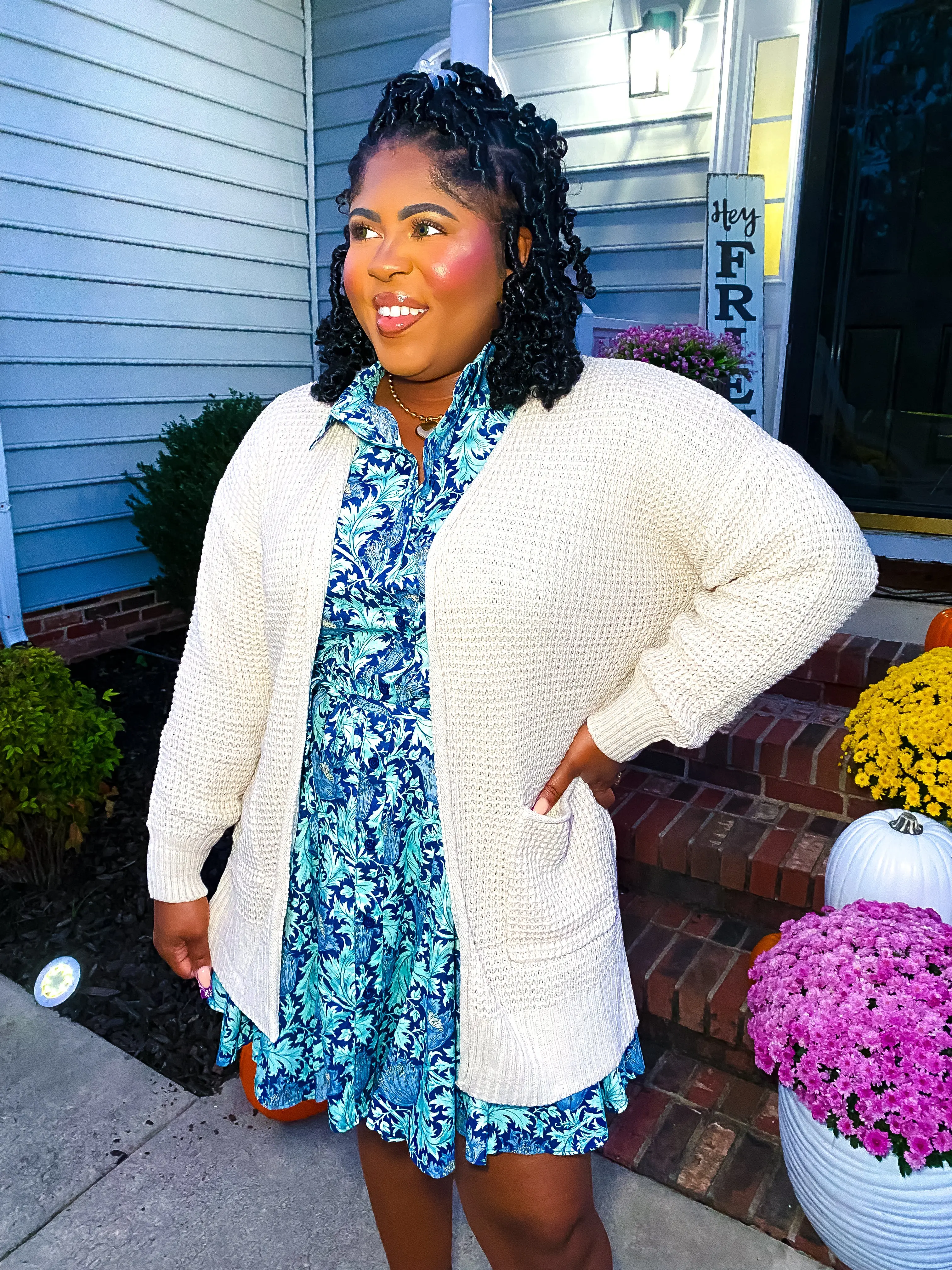Heritage Waffle Cardigan - Sand Beige