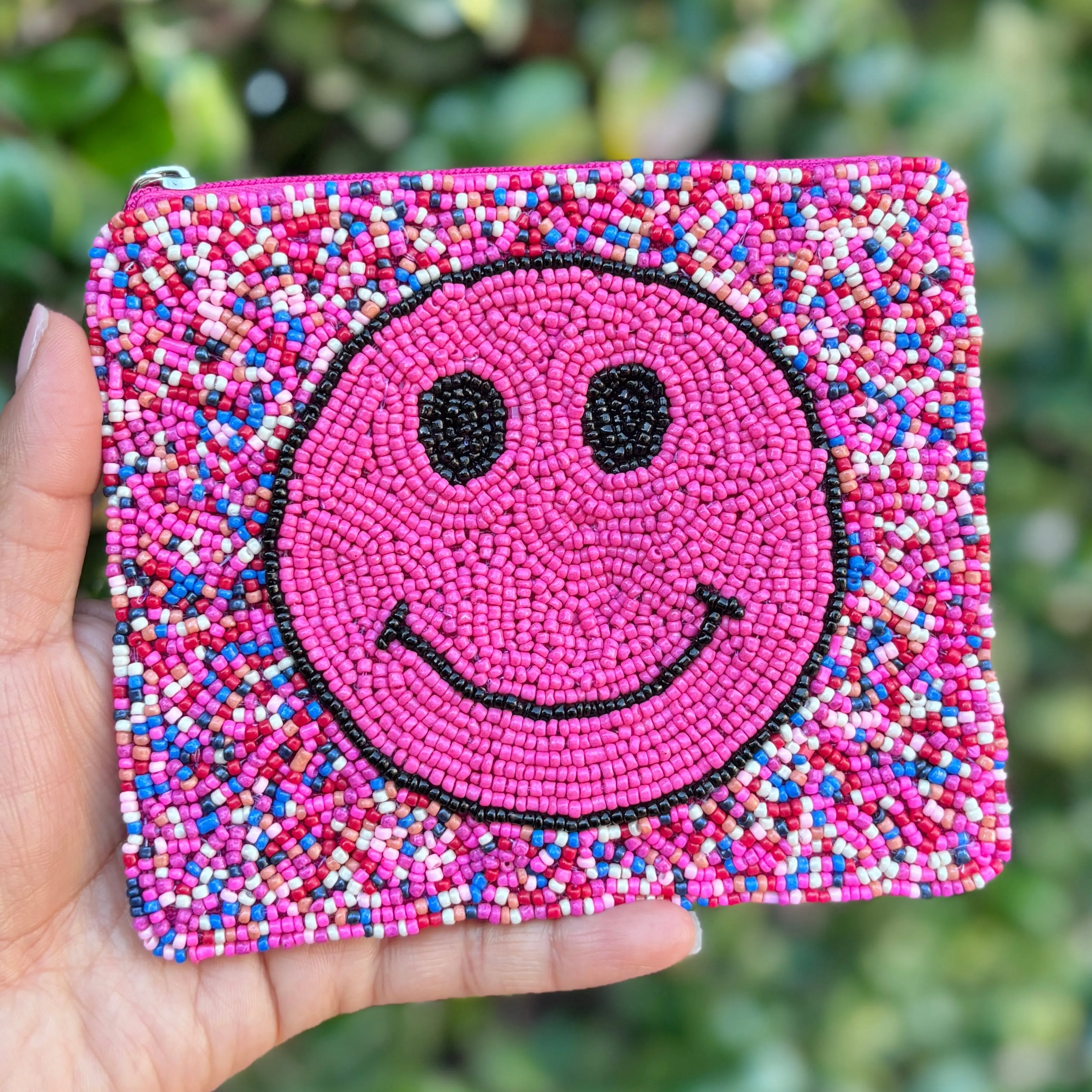 Smiley Face Beaded Purse