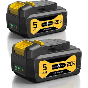 2-Pack 5.0Ah  True Capacity & Automotive Power Cell Replacement  Compatible with DW 20V Max Tool, Compatible with DCB200 DCB204 DCB206 Series Cordless Power Tools