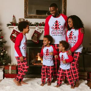 Cute Family Christmas Pajamas Matching Sets 2 Piece Long Sleeve Pajamas Set Soft Homewear Loungewear for Couples Adult Kids Cozy Xmas Nights Loungewear Pjs 13037-D1