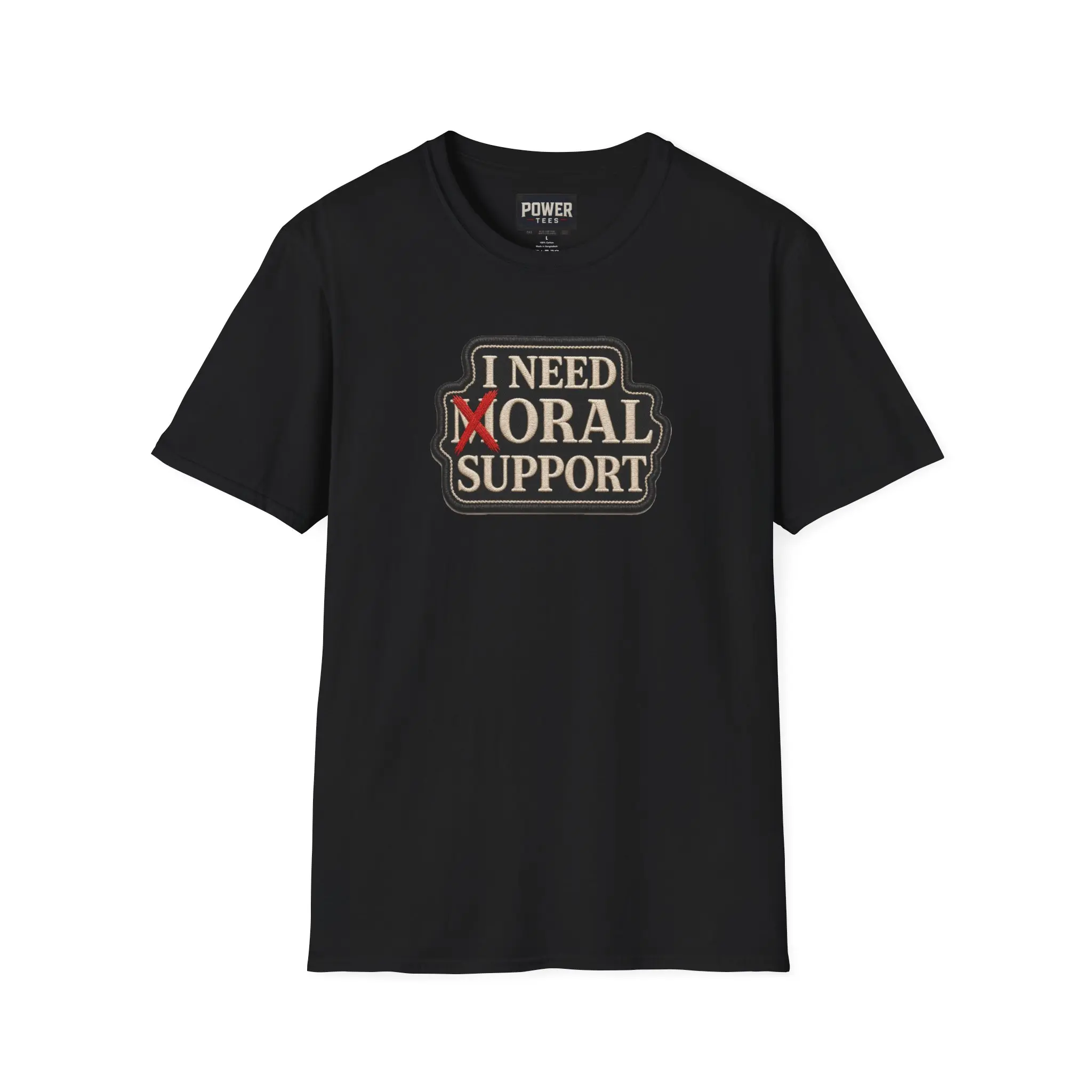 Men's Casual Cotton Short-Sleeve Round Neck Print Tee - Softstyle "I Need Moral Support" Graphic T-Shirt