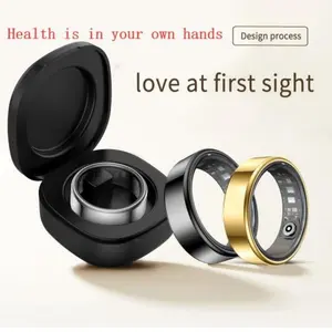 stainless steel smart ring affordable  smart  ring R99 Rose Gold/Black Smart Ring Multifunctional IP68&5 ATM Waterproof Fitness Tracker for Women Men Unisex Wearable Device Couple Gift Electronic Gadget Android Colorful Rechargeable Remote Wireless Steel