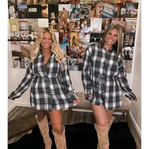 Gambler Flannel Romper Dress