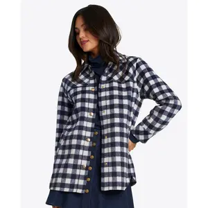 Shirt Jacket in Navy Gingham