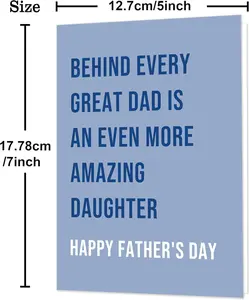 IDU Fathers Day Card,Funny Fathers Day Cards Gifts Decorations for Dad from Daughter,Happy Father'S Day Card Gifts Ideas with Envelope,Cute Appreciation Gift for Dad