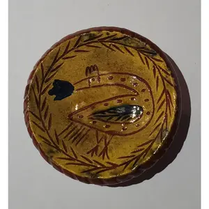 2 1/2" Sgraffito Pottery Plate