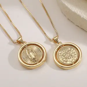 Minimalist & Distinctive 18K Gold-Plated Copper Necklace — Niche Virgin Mary Pendant Clavicle Chain