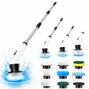 【Summervibes】Cordless Electric Spin Scrubber for Cleaning Bathroom,  Shower Scrubber Cleaning Brush with 3 Speed,with 9 Replaceable Brush Heads,Kitchen, Tub, Tile, Floor, Toilet, Household Cleaning Supplies
