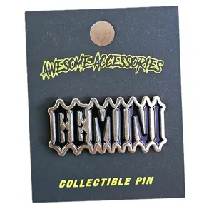 Gemini Zodiac Soft Enamel Pin - Premium Gloss Finish, Durable, Customizable Options for Hats, Backpacks, and More, High-Quality Material, 1" to 1.5" Size, Single or Double Back Pieces