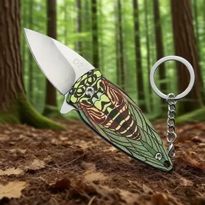 Portable Stainless Steel Folding Knife with 3D Pattern Handle, 1 Count Lightweight Folding Knife, Suitable for Camping, Barbecue, Fishing, Hiking, Outdoor Use, Halloween
