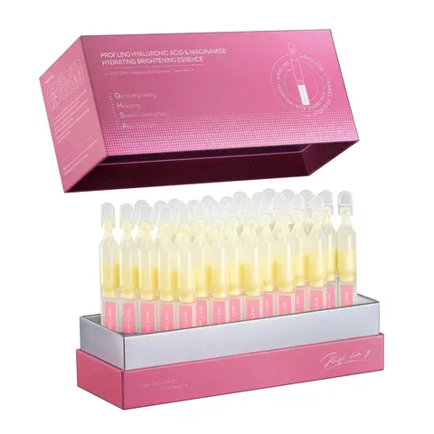 PROF.LING Brightening & Firming Ampoule Serum with Niacinamide, Vitamin C, Peptides & Hyaluronic Acid - Anti-Aging Serums & Essences for Dry & Sensitive Skin, Moisture-Boosting, Soothing Repair, Plumper Radiant Skin, 30 Single-Use Smoothing Solution