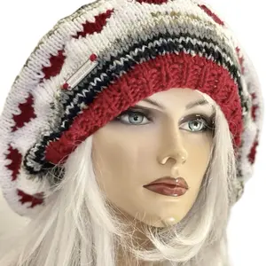 Hand Knits 2 Love Slouch Winter Hat Tam Cowl Neckwarmer Fair-isle Beads Designer