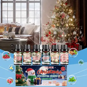 Christmas Essential Oil Set, Scented Diffuser Oils Set, Autumn Fragrance Oil Set, Home Fragrance Decor, Humidifier Aromatherapy Essential Oils, Long Lasting Soothing Fragrance, Aromatherapy Oils Gift Set for Candle Soap Making, gifts