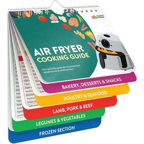 Air Fryer Cheat Sheet Magnets Cooking Guide Booklet - Air Fryer Magnetic Cheat Sheet Set Cooking Times Chart - Cookbooks Air Fryer Accessories Oven Cooking Pot Temp Guide Kitchen Conversion