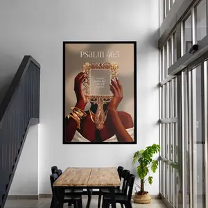 Psalm 46:5 Black Wall Art Print, Bible Verse Poster for Home & Office Decor, Faith-Inspired Christian Artwork for Spiritual Spaces