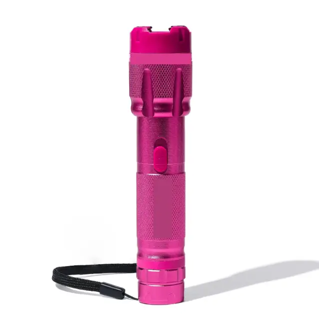VTS-T03 Rechargeable LED Flashlight Torch - Compact 120 Lumens, Rubberized Grip, pink, for Home Improvement, Outdoor Illumination