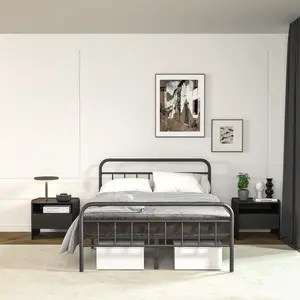 Edenza-14" Metal Bed Frames , No Box Spring Needed, Platform Bed Noise Free, Bedrooms With Elegant Modern Design headboard noise-free easy assembly