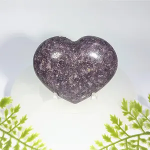 Lepidolite Heart – 3-inch Pearly Purple Mica