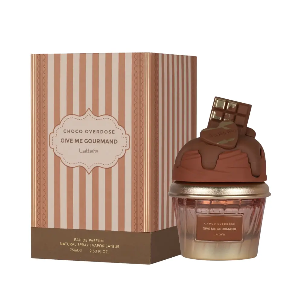 Lattafa Choco Overdose Unisex Eau de Parfum Spray, 2.5 Oz - Chocolate Flavor Gourmand Fragrance with Rich Dark Chocolate, Vanilla, Caramel Notes, Chocolate Flavor Unisex Fragrance