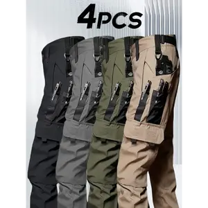 4 Pack Tactical Pants for Men Stretch, Ripstop Work Pants for Men, Lightweight Hiking Cargo Pants, Outdoor Apparel, Suitable for Outdoor Sports,, Camping And Construction Personnel, Gift for Summer-SOVTEMP