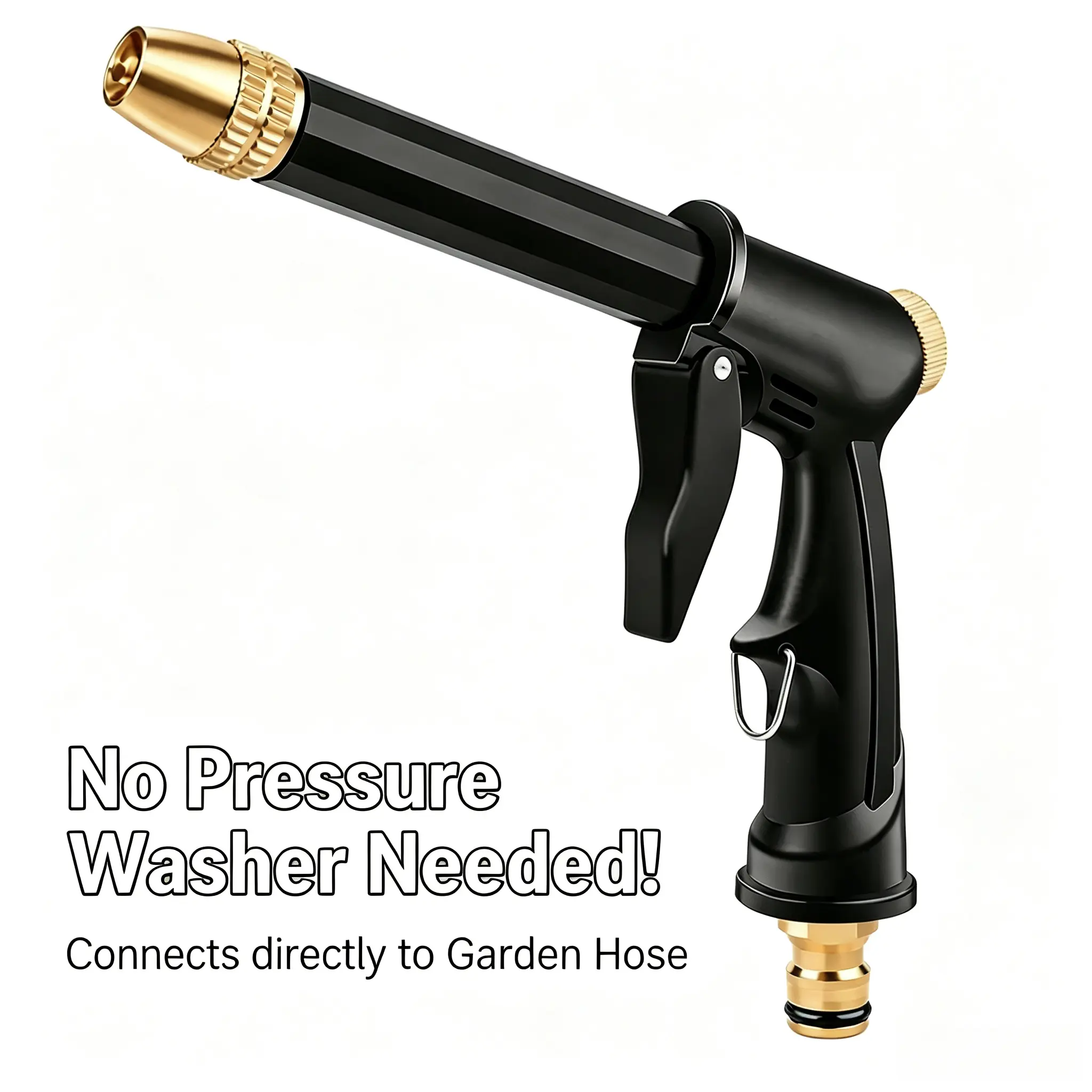 Portable Adjustable Jet High Pressure Hose Nozzle Sprayer Heavy Duty Leak Proof Water Blaster Spray Gun Multi Scene Cleaner For Car Wash Lawn Pet Shower Window Gutter Patio Summer Father’s Day Birthday Gift Pack For Dad Male Garden Enthusiasts