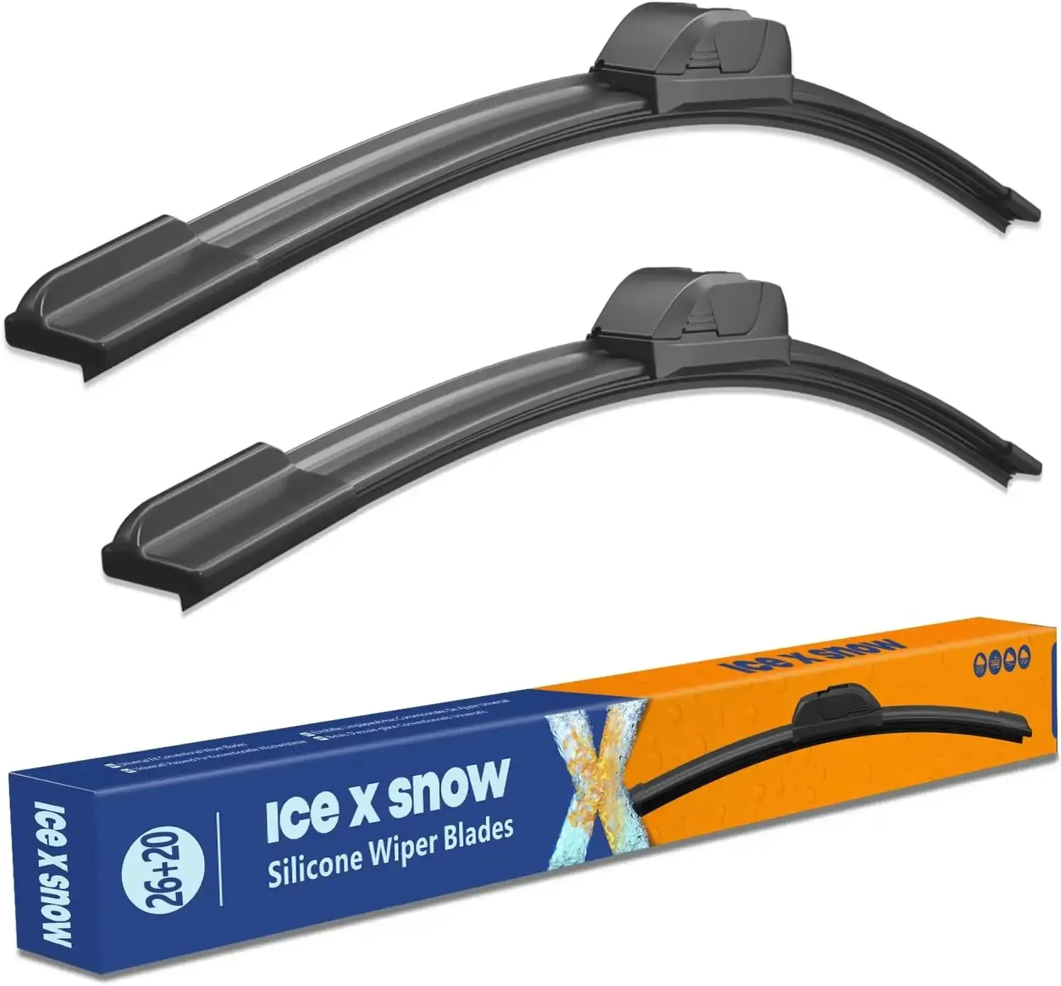 Silicone Wiper Blades 26 20 Replacement for Toyota Camry 2022-2018 Highlander 2019-2008 Dodge Grand Caravan 2022-2008 Ford Edge 2014-2007 Automotive Replacement Windshield Wiper Blades