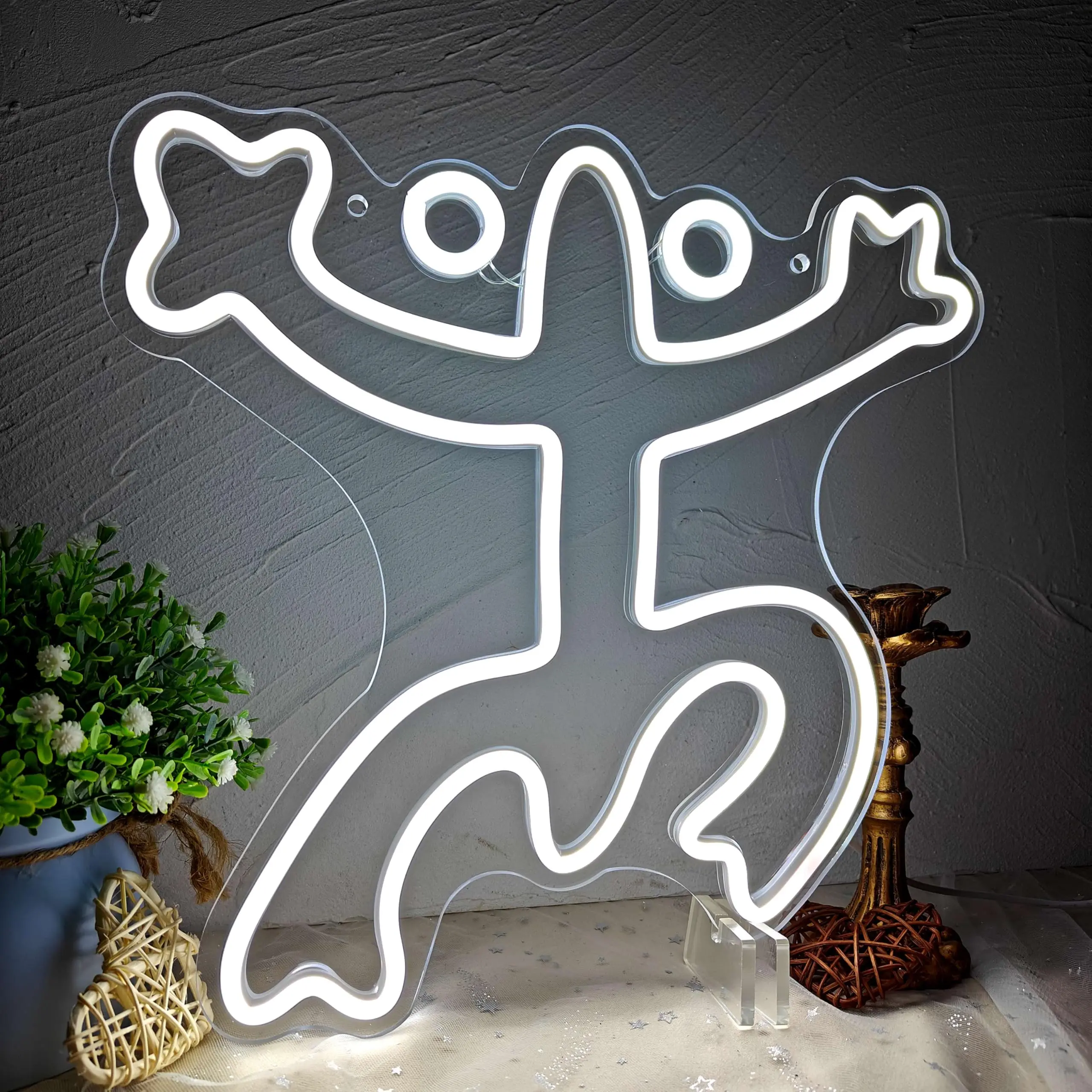 Puerto Rico Coqui Frog LED Neon Sign - Taino Art Puerto Rico Wall Decor, Dimmable USB-Powered Neon Light for Room, Man Cave, Bar, and Club - Unique Puerto Rico Aesthetic Holiday Gifts Led Signs Led Neon Lights
