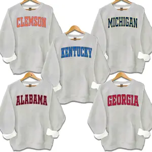 Distressed Varsity College Sweatshirt Vintage Athletic Crewneck Retro Game Day Fan Gift
