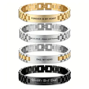 Custom Handwriting Bracelet for Men – Engraved Adjustable Metal Jewelry, Ideal Gift for Father’s Day, Christmas, Valentine’s Day, Fathersdaygift