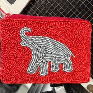 Elephant beaded coin purse