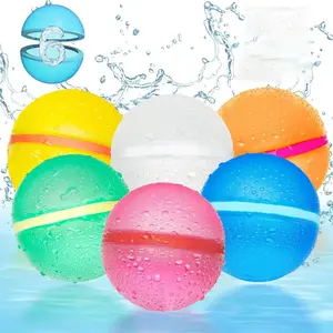 6/12pcs Reusable Water Balloons, Magnetic Outdoor Games, Self-Sealing Splash Balls, Quick Fill, Pool Beach Party Toys, Summer Entertainment Pool Beach Party Supplies, Family Friendly, Suitable for adults and children