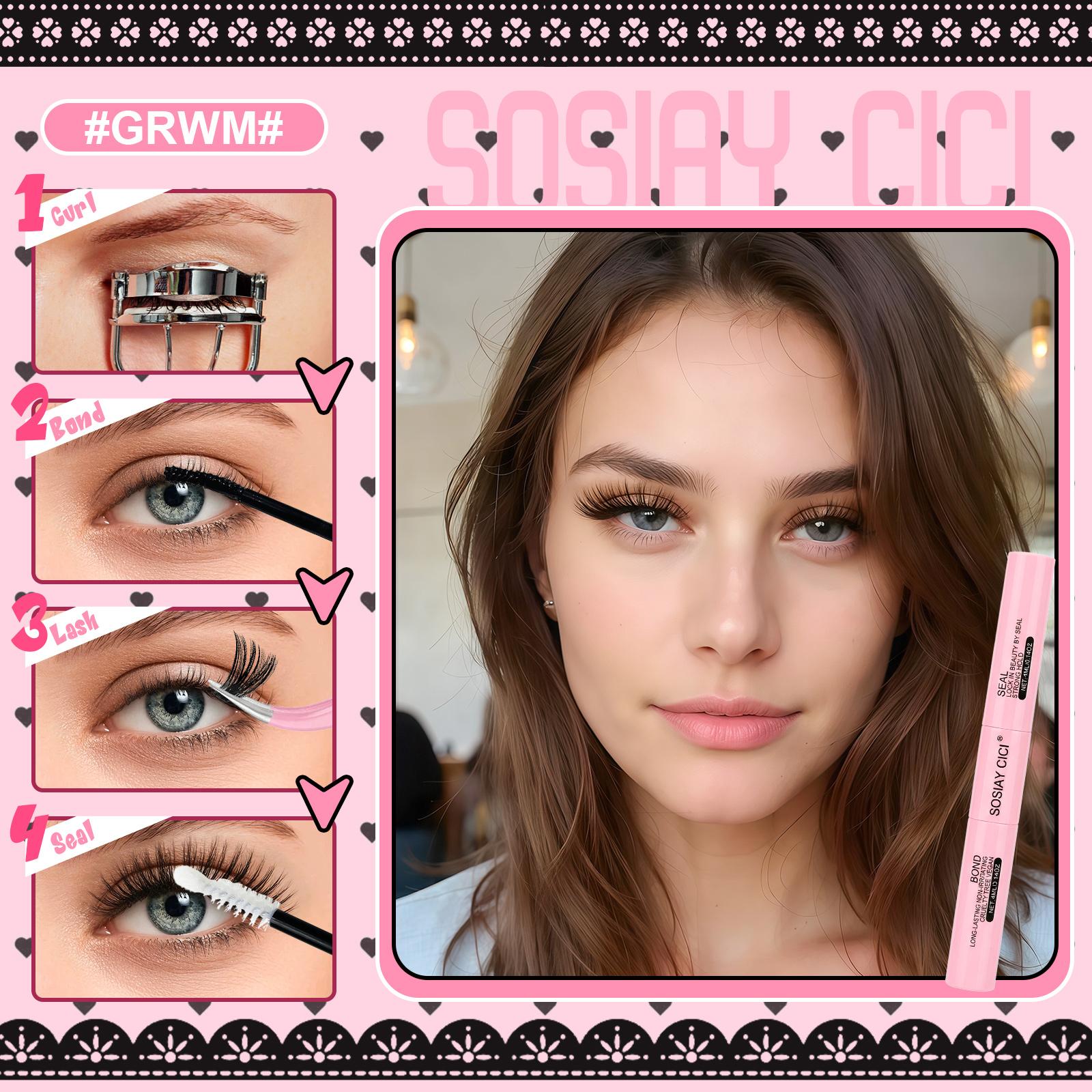 [Buy 2 Get 2 FREE] 40D+80D+100D D Curl Lash Clusters 9-16mm, Wispy Lightweight Salon-Quality Individual Lashes, With Bond & Seal, Remover, Precision Tweezers & Beginner-Friendly Lash Brush