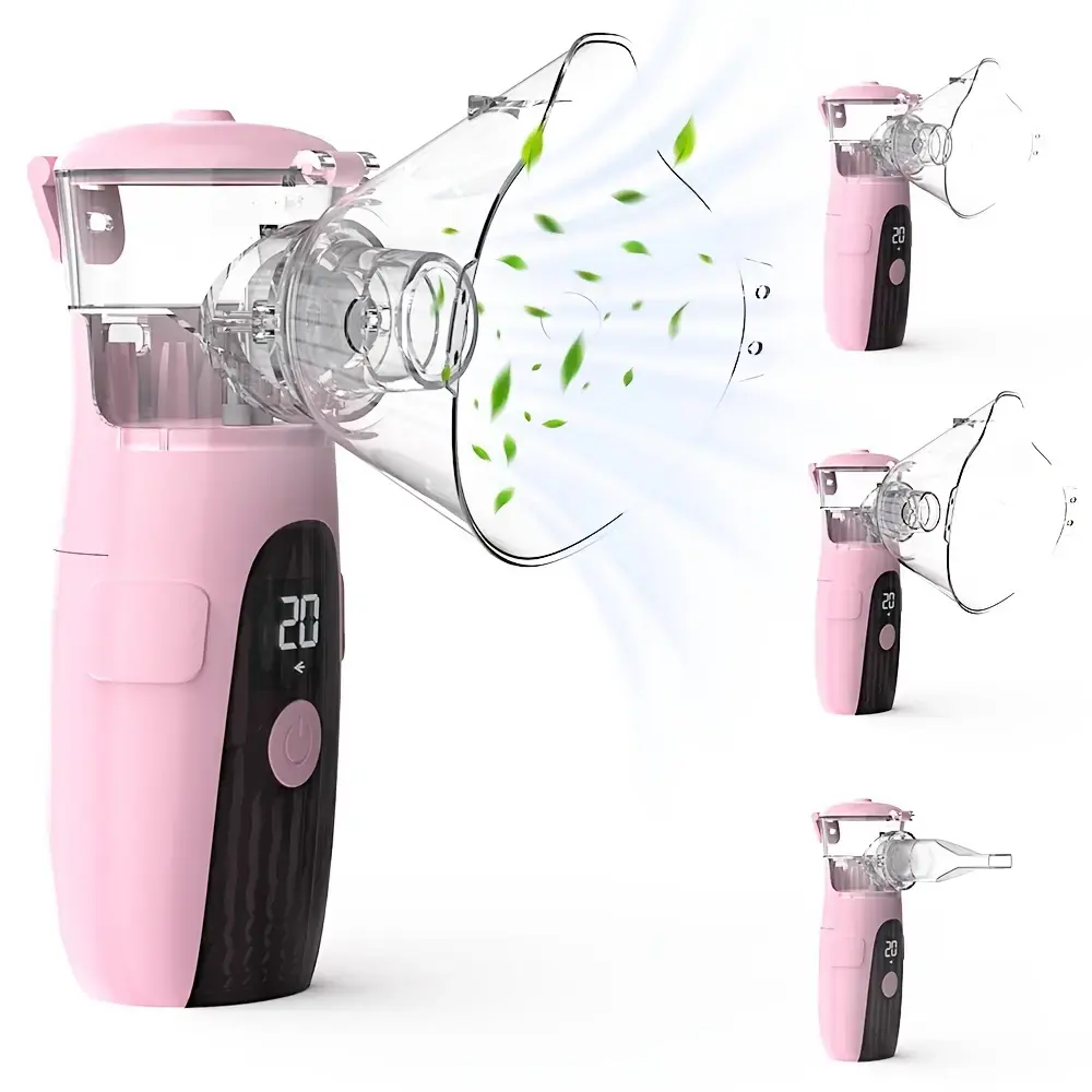 Portable Nebulizer Machine With Smart Digital Display, Rechargeable Nebulizer Suitable for Adults & Kids, Handheld Smart Nebulizer, USB-powered, Emergency Use, Home & Travel Breathing Needs