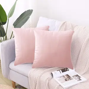 2 Pack Soft  Couch Throw Pillow Covers 20x20 Inch for Sofa Living Room Bedroom (Pink)