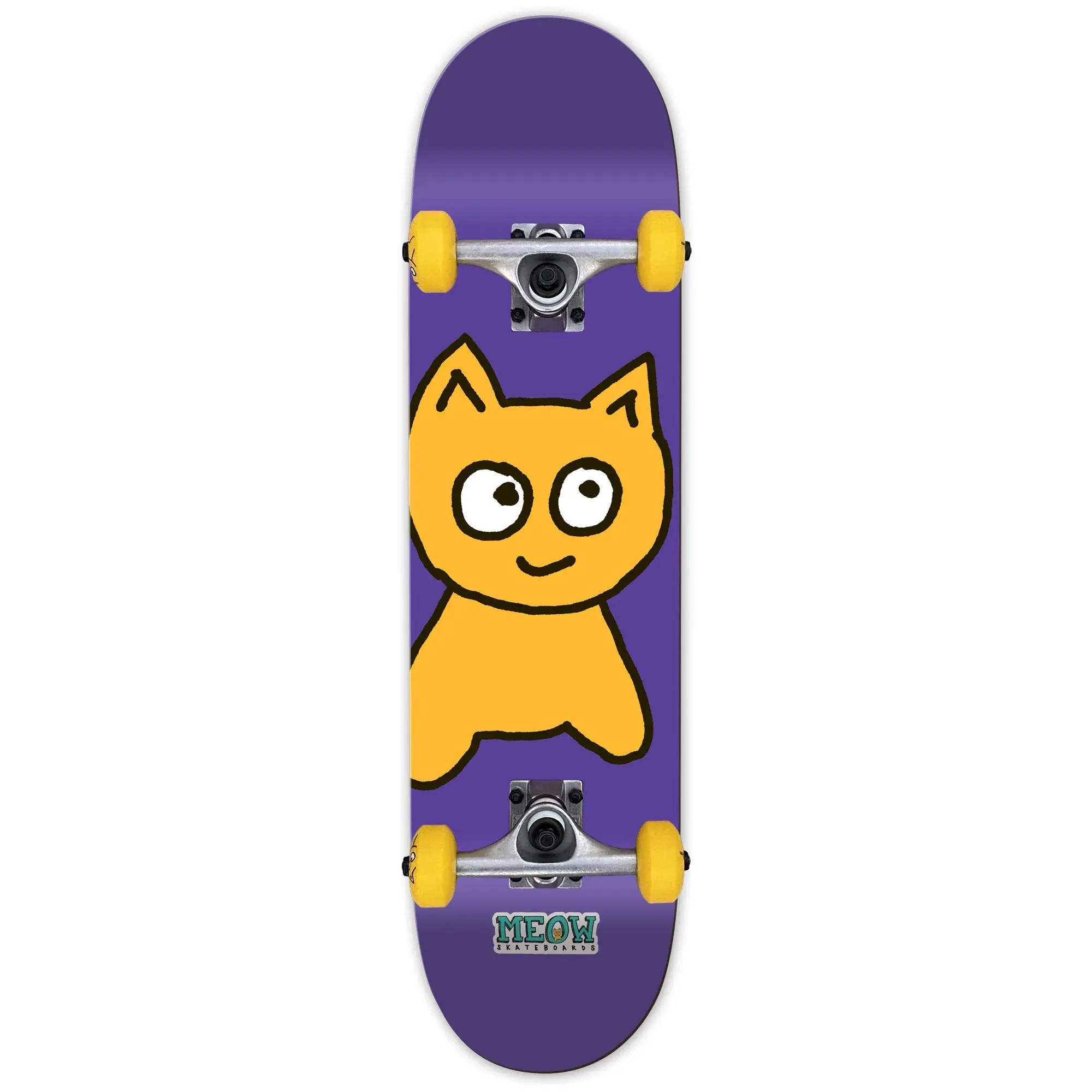 Meow Skateboard Complete Big Cat Purple 8.25" x 32"