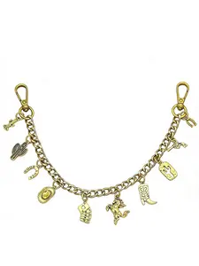 Vintage Bag Extender Chain, Handbag Wallet Jean Belt Buckle Charm, Geometric Pattern Retro Style Accessory for Women & Men, Perfect Gift Idea