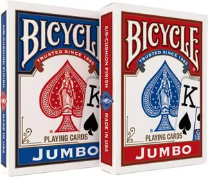 2 Pack Jumbo Index Poker Size Playing Cards – Large Print Easy Read Decks – Casino Quality Card Set for Poker, Blackjack, Rummy, Bridge & Family Card Games – Durable Air Cushion Finish