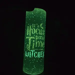 20oz Glow N Dark Hocus Pocus Tumbler with 'It's Hocus Pocus Time Witches' Design for Halloween