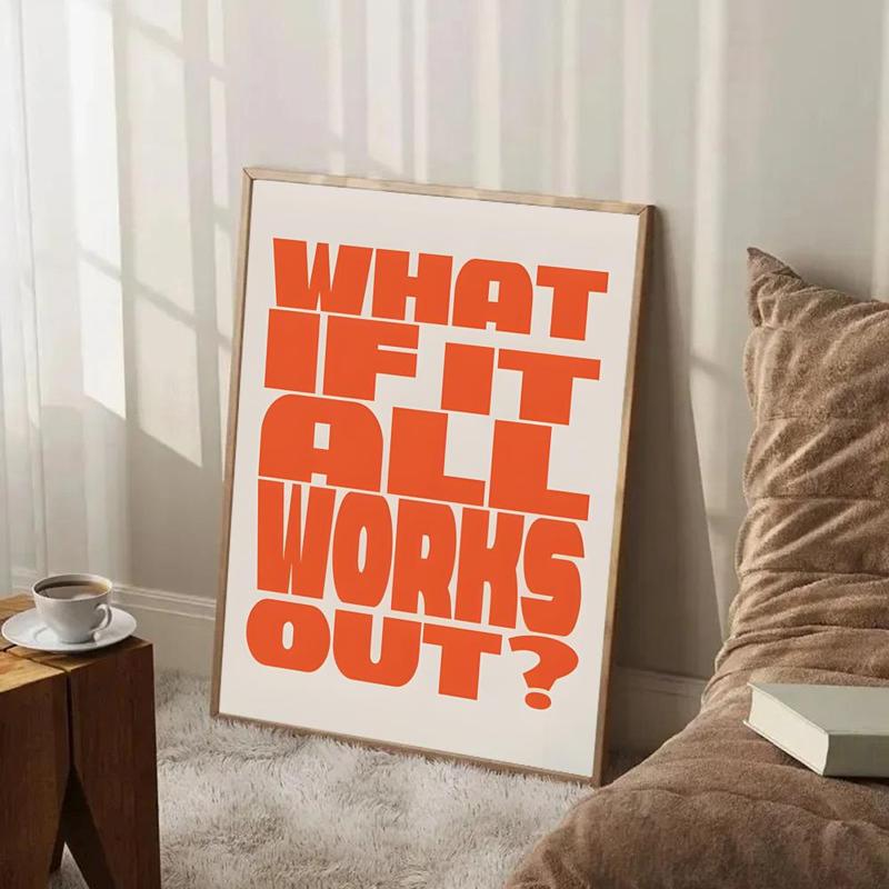 Heartfelt Inspirational Life Story W-What If It All Works Out Poster Lightfast self-adhesive posters ideal for gifting and adorning walls in bedrooms living rooms bars cafes and eateries high-def printing water-repellent safeguard