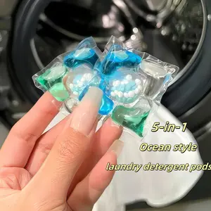 Ocean Scented Laundry Detergent Beads, 5-In-1 Deep Cleaning & Stain Removal, Low Foam Easy Wash, Home Travel Use, Various Counts Available, Laundry Detergent Pods
