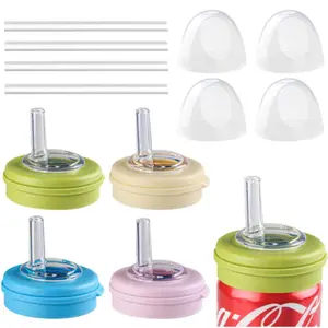 Soda Can Lid, Straw Spout Lid, 1 Count Reusable Soda Can Lid with Straw Hole, Dust-proof Soda Can Cover, Drinkware Accessories for Home Kitchen