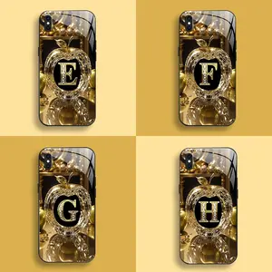 Suitable for [iPhone Xs Max] New high-end letter glass mobile phone case New business simple metal paint electroplated glass mobile phone case Affordable price Anti-drop and anti-fingerprint 995