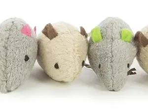 SmartyKat Skitter Critters Value Pack Catnip Cat Toys - Gray/Cream, Set of 10
