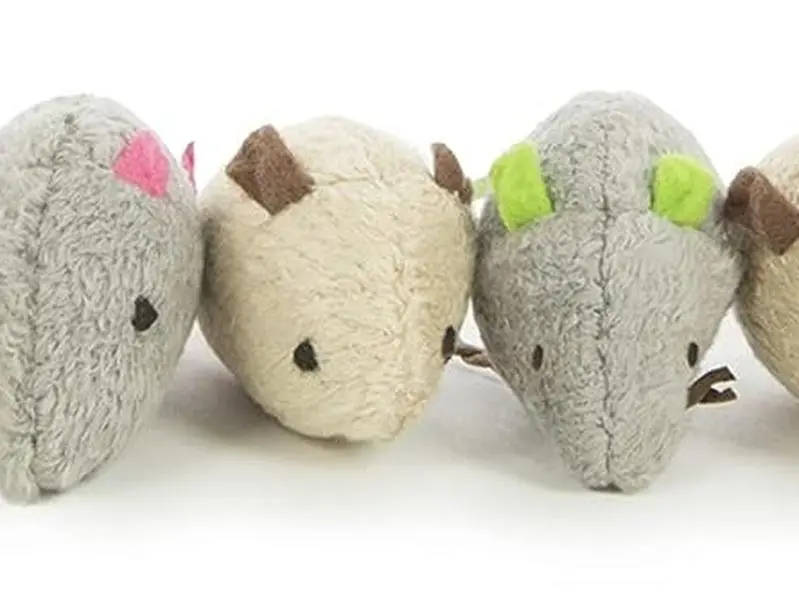 SmartyKat Skitter Critters Value Pack Catnip Cat Toys - Gray/Cream, Set of 10