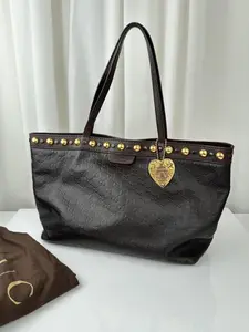 Pre-owned GUCCI As Shown Shoulder Bags Guccissima Studded Charm Tote Bag MR22052026B383