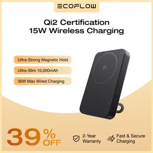 ECOFLOW Rapid Mag Power Bank 10,000mAh, Qi2 Certified 15W Wireless Charging, 0.6'' Ultra-Slim Magnetic Portable Charger, Fast Charging Magnetic Battery for iPhone 17/16/15/14/13/12, Galaxy, Google,