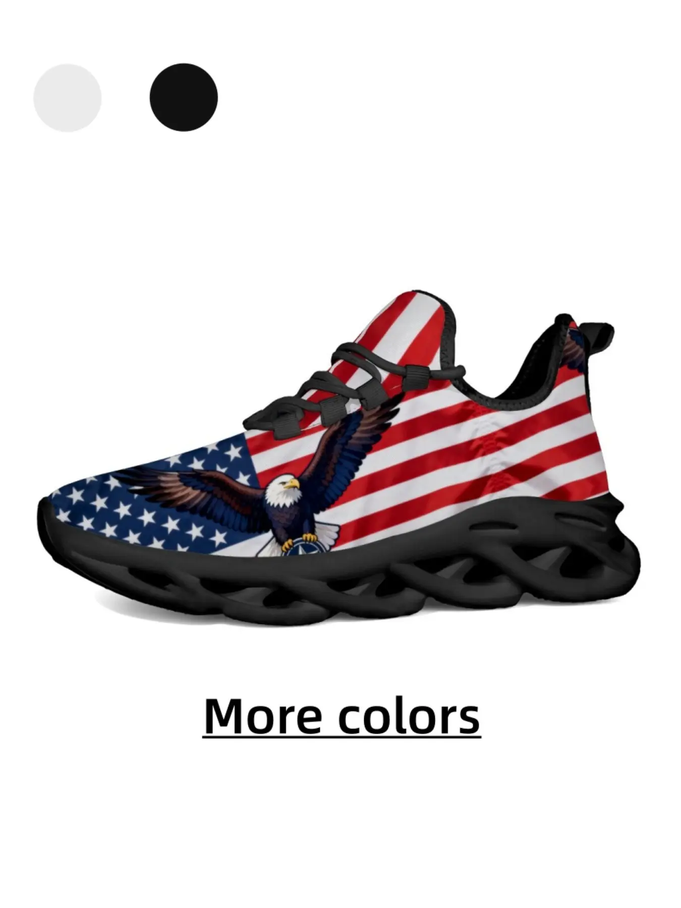 Neutral American Star Stripe Eagle Sneakers, Running Trainers, shoe for runners, Sport Shoes, Running, Casual All-Over Print, Textile Upper, Eva Sole, Shock Absorption, Non-Slip, Daily Wear