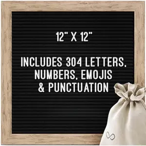 Black Felt Letter Board | Classy Dark Stained Wooden Frame with White Letters |  Changeable Sign Boards for  Decor Motivational Quotes  Announcement Price List Message Letterboard With